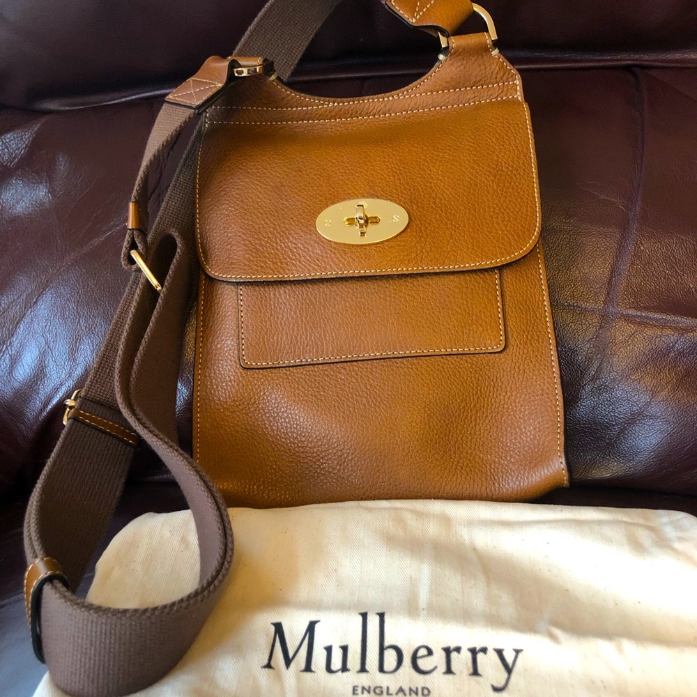 *Pristine* Mulberry Small Antony Crossbody Bag in Oak NVT Leather (made in 2019)